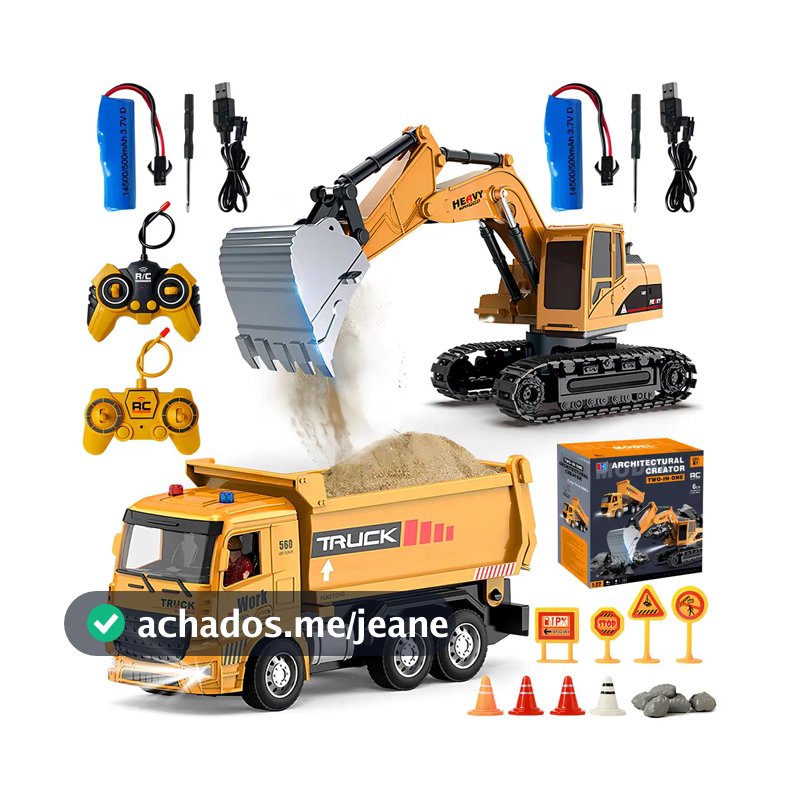 Carros De Escavadeira Controle Brinquedos Engenharia 2in1 Br Amarelo Trator