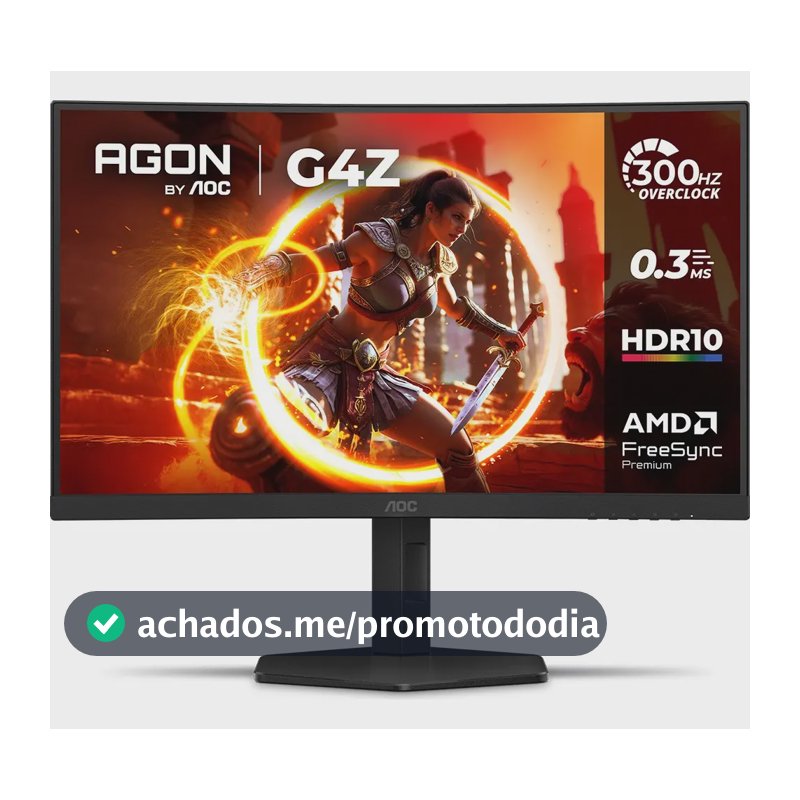 Monitor Gamer Curvo AOC AGON G4Z 27" 300Hz 0,3ms HDR10 Base Ajustável C27G4Z/P Preto