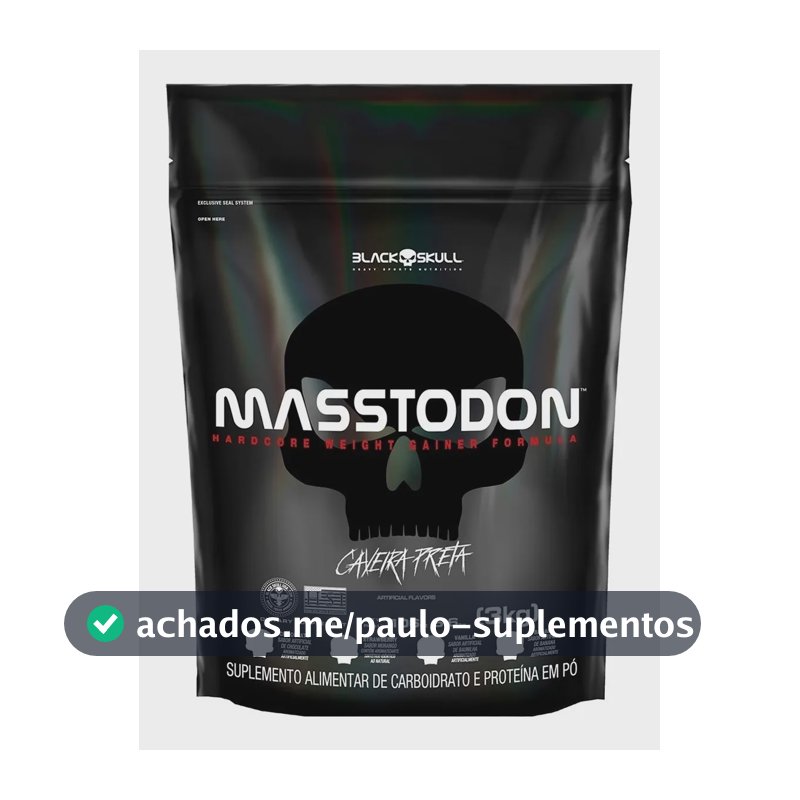 Hipercalórico Masstodon 3kg Black Skull Sabor Baunilha