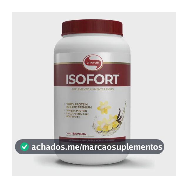 Whey Protein Isolado Isofort Baunilha Pote 900g Vitafor