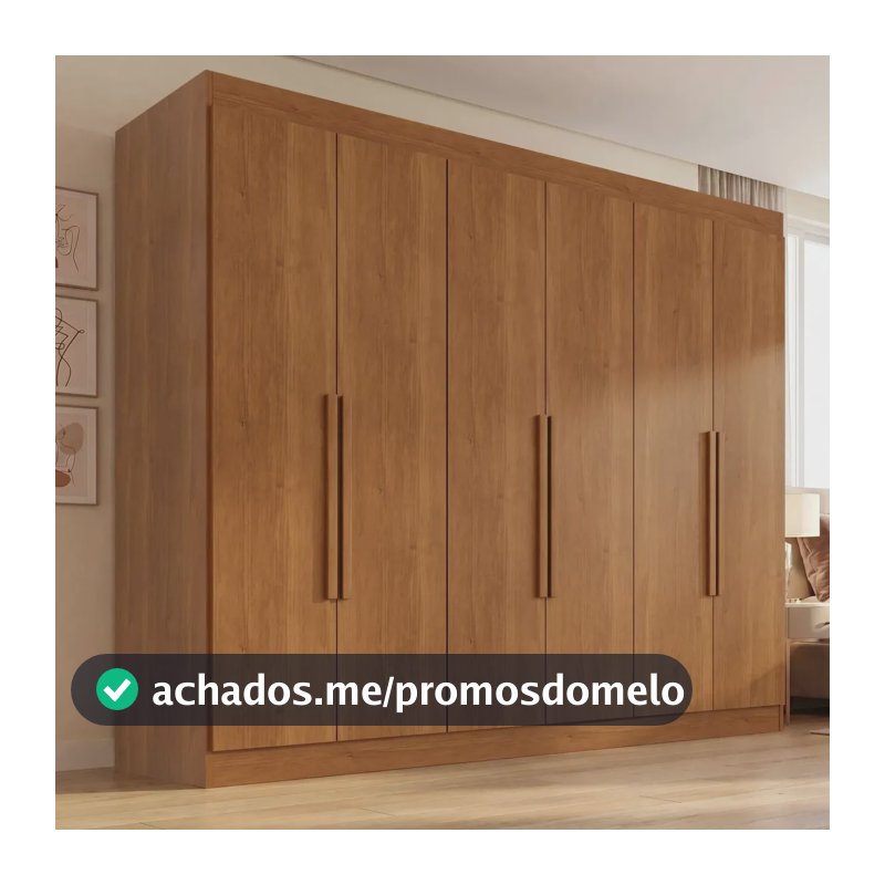 Guarda Roupa Casal 6 Portas 2 Gavetas Malta Yescasa Cinamomo