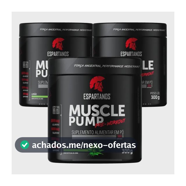 Kit 3x Pré Treino Muscle Pump Pre Workout 300g Espartanos