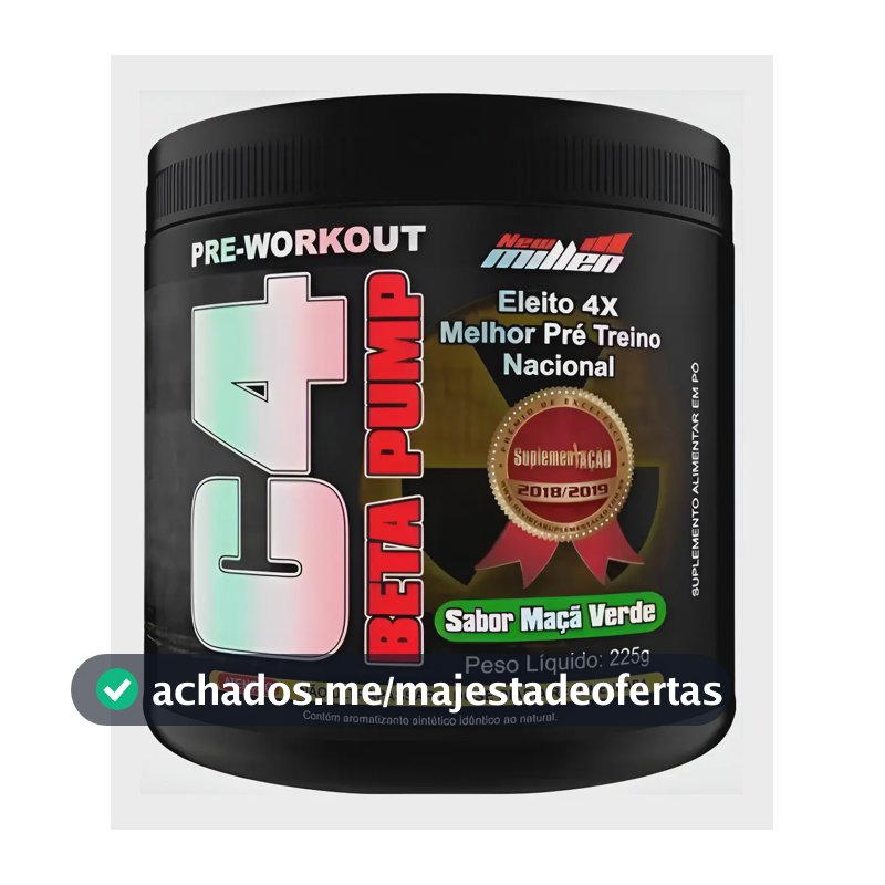 Suplemento Em Pó C4 Beta Pump Maçã Verde Pote De 225g Maçã Verde