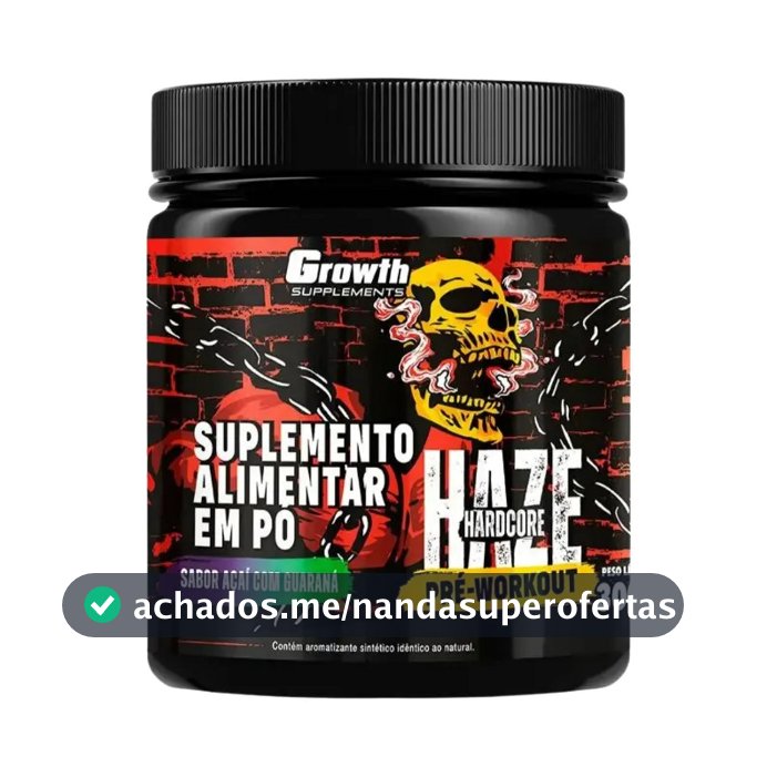 Haze Hardcore - Pré-treino 300g - Growth Supplements Sabor Açaí Com Guaraná