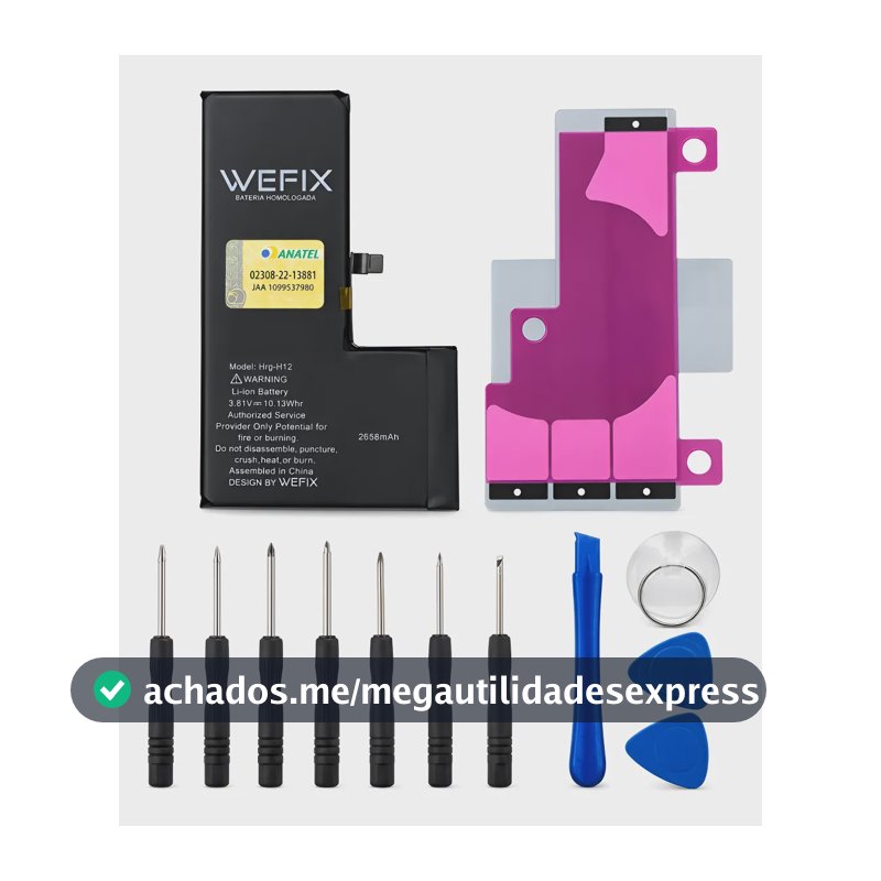 Kit Reparação De Bateria Anatel Compatível Com iPhone XS