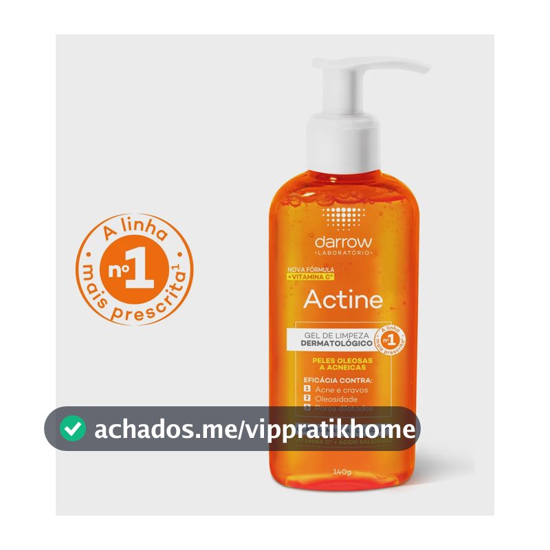 Gel de Limpeza Facial Darrow Actine Pele Oleosa e Acneica 140g