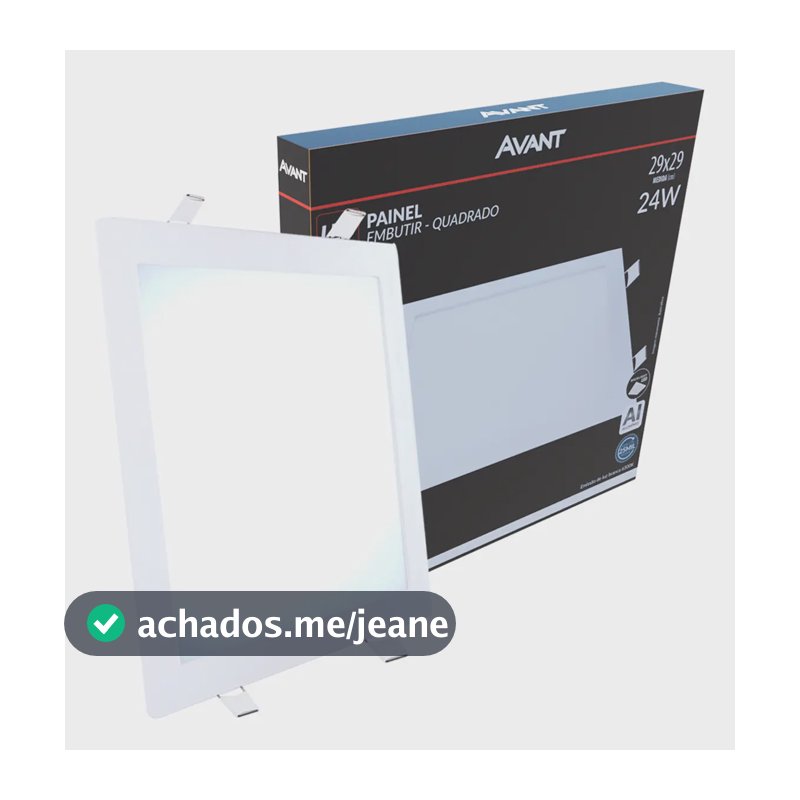 Painel Led Alu 24w 6500k Emb. Quadrado 110v/220v 30cm Avant