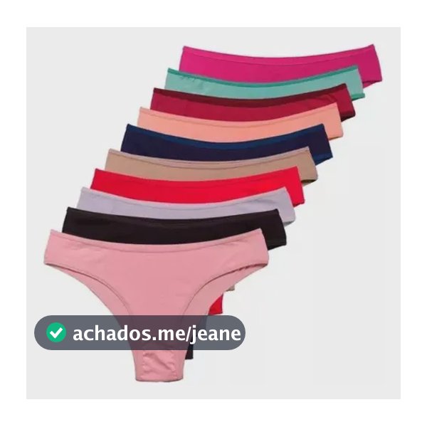 Kit 10 Calcinha Microfibra Feminina Calcinhas Algodão Tanga Algodão M