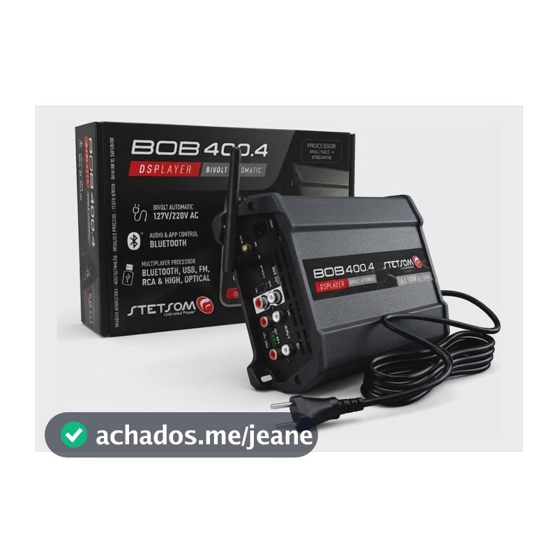 Bob400.4 Dsplayer Amplificador Player + Processador + Fonte Preto