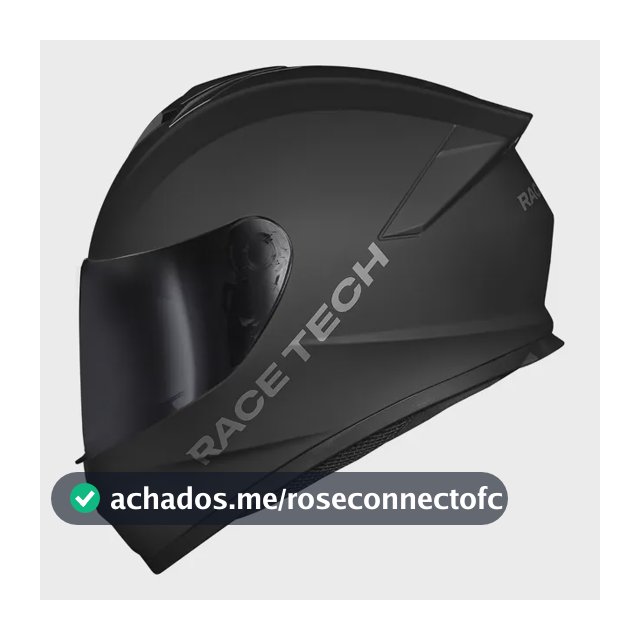 Capacete Moto Race Tech Hit Monocolor Preto Fosco