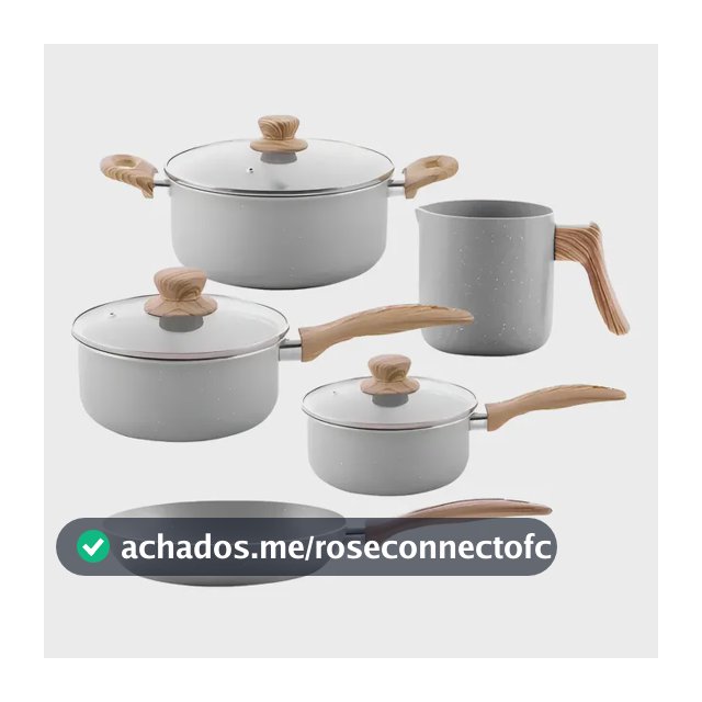 Conjunto Completo: 5 Panelas Brinox Ceramic Life Cinza