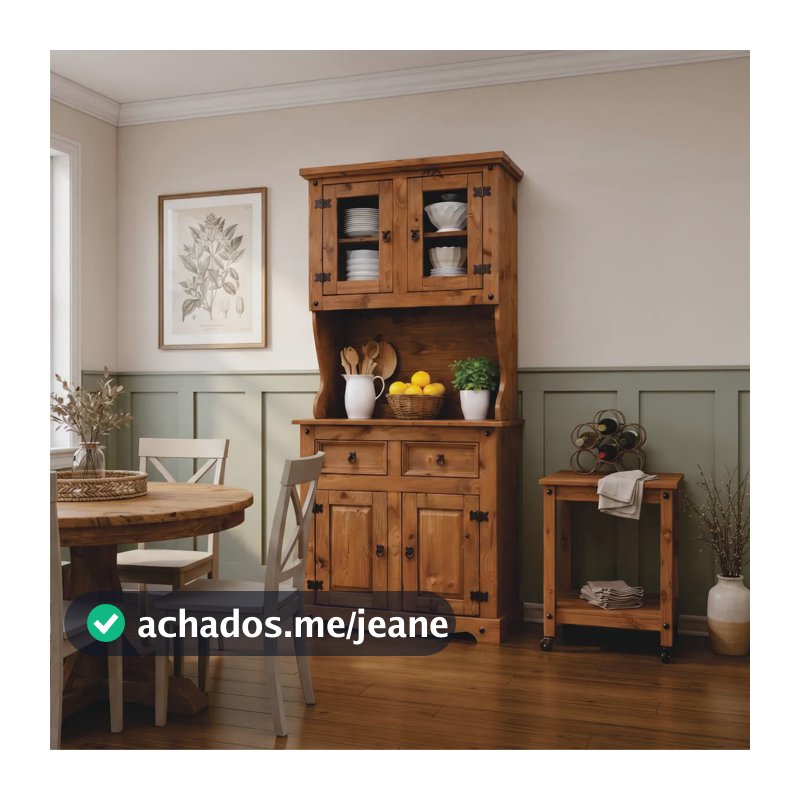 Armário Buffet Madeira Maciça Sala De Jantar Cozinha Rústico Marrom