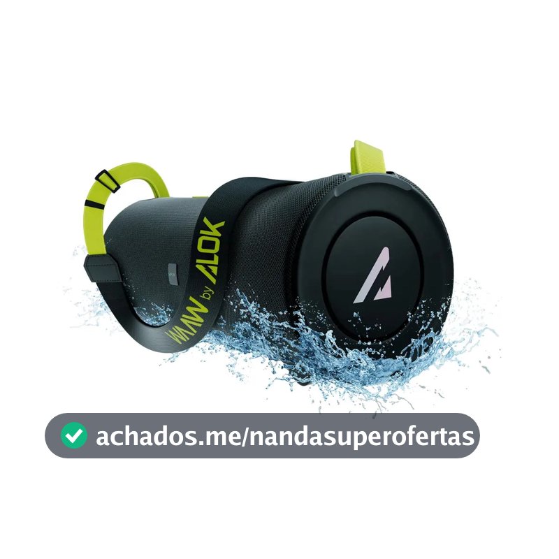 Caixa De Som Bluetooth Waaw By Alok Boom 100sb 40w 20h Ipx7 Preto