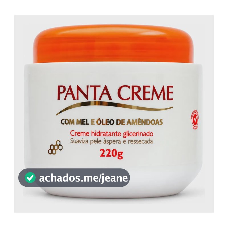 Panta Creme Hidratante Pés e Pele Aspera Seca Com Óleo de Amêndoas e Mel 220g