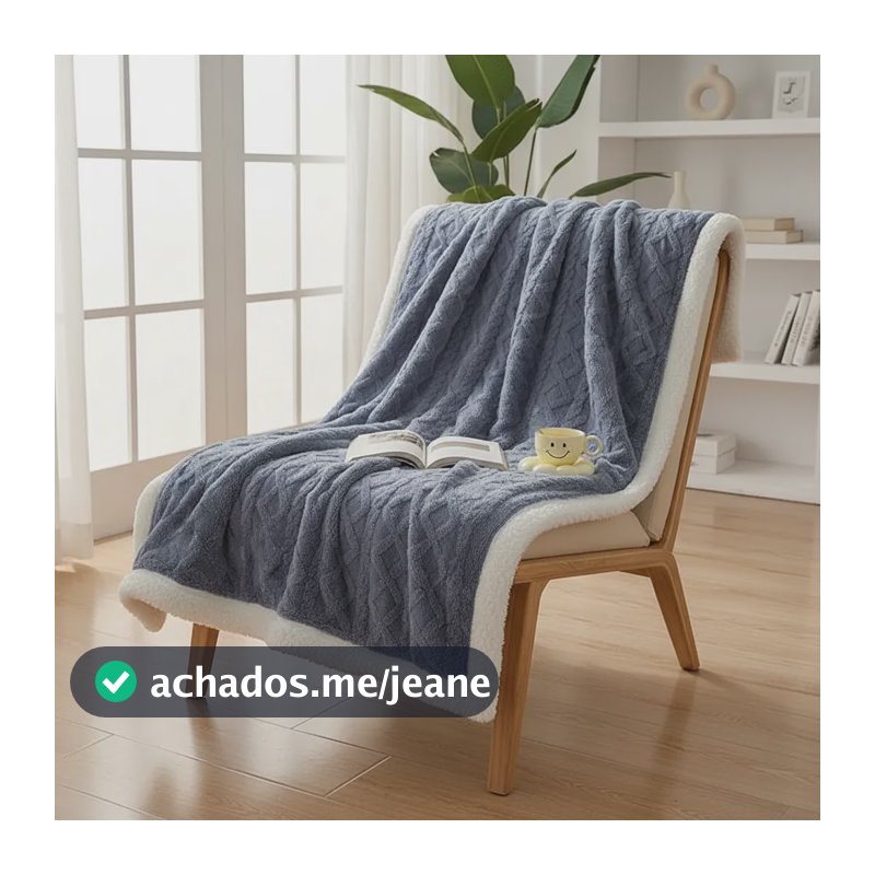 Manta Em Relevo Desenho Z 300 G Lamb Fleece 300 G Azul