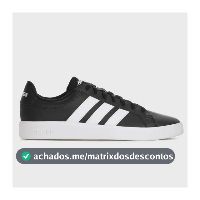 Tênis adidas Grand Court Base 3.0 Casual Couro Sintético Preto 42 Br