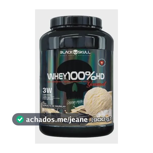 Whey 100% Hd Gourmet 900g Nutry Grow Soldiers Black Skull Sabor Baunilha