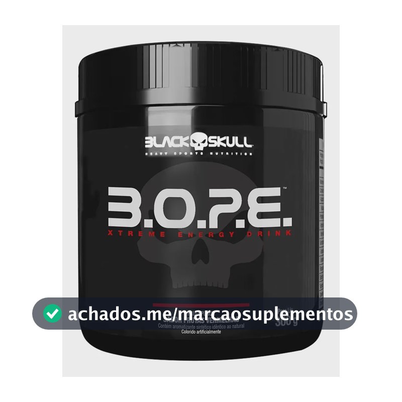 Pré Treino B.O.P.E - 300g - Sabor Frutas vermelhas- Black Skull