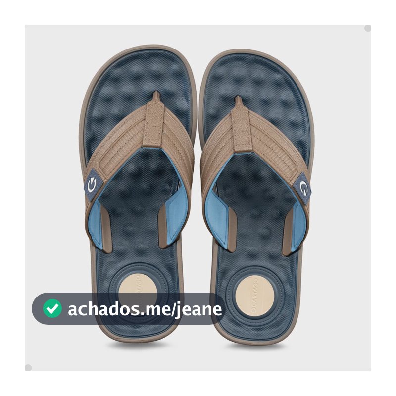 Chinelo Masculino Cartago Alabama Palmilha Massageadora Leve Azul/marrom Bv894 37/38
