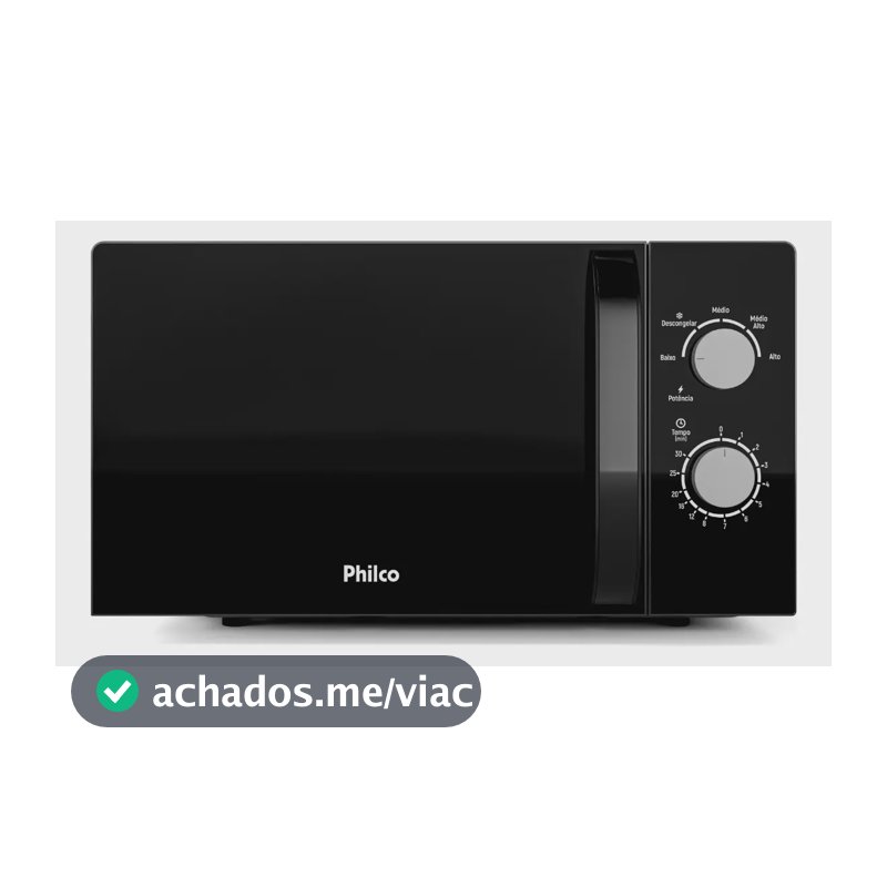 Micro-ondas Philco 20L Preto Painel Mecânico PMO23M