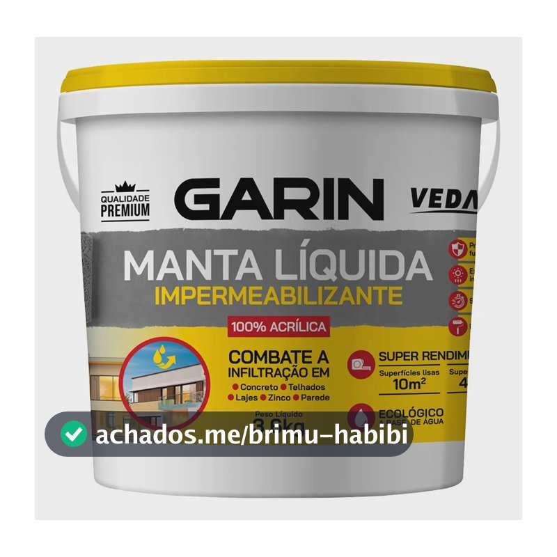 Manta Líquida Emborrachada Impermeabilizante 3,6kg