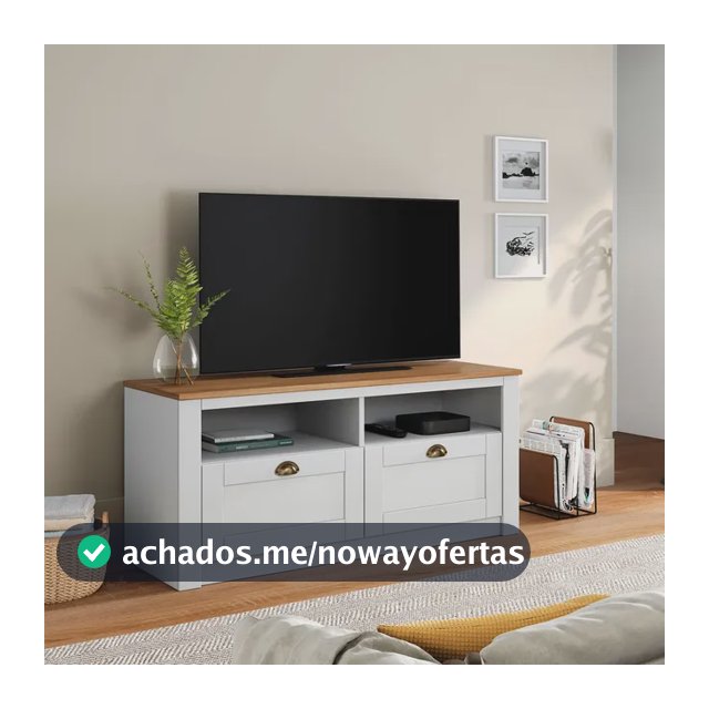 Rack Tv Bancada 43 Polegadas Madeira 2 Gavetas Bolton Branco Branco