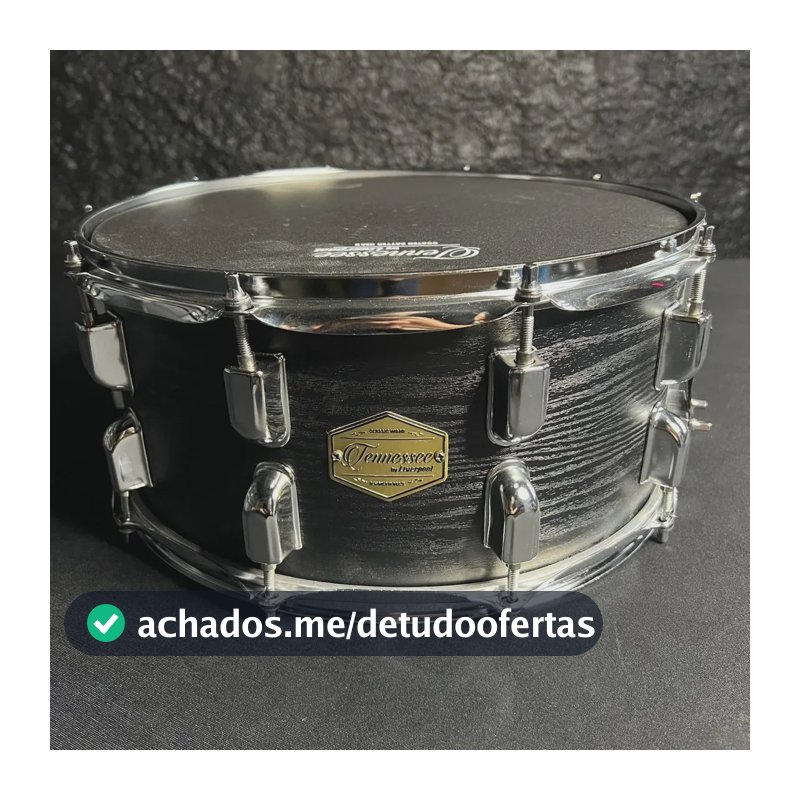 Caixa De Bateria 14x6,5 Profissional Madeira Powerhoop Preto