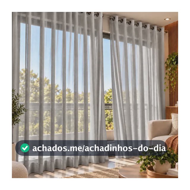 Cortina Voil Gaze De Linho 6 Metros X 2,50m Esticado Flame