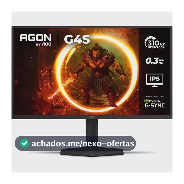 Monitor Gamer AOC AGON G4S 25" 310Hz 0.3ms HDR400 IPS Base Ajustável 25G4S/P Preto