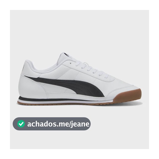Tênis Masculino E Feminino Turino Ii Puma Puma White-puma Black-cool Light Gray Liso 40 Eu