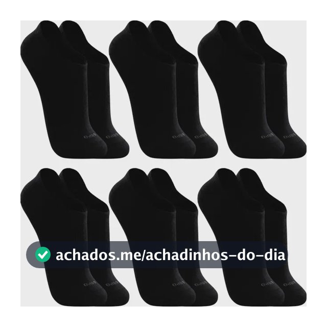 Kit 6 Pares Meias Soquete Invisível Lupo Algodão Unissex