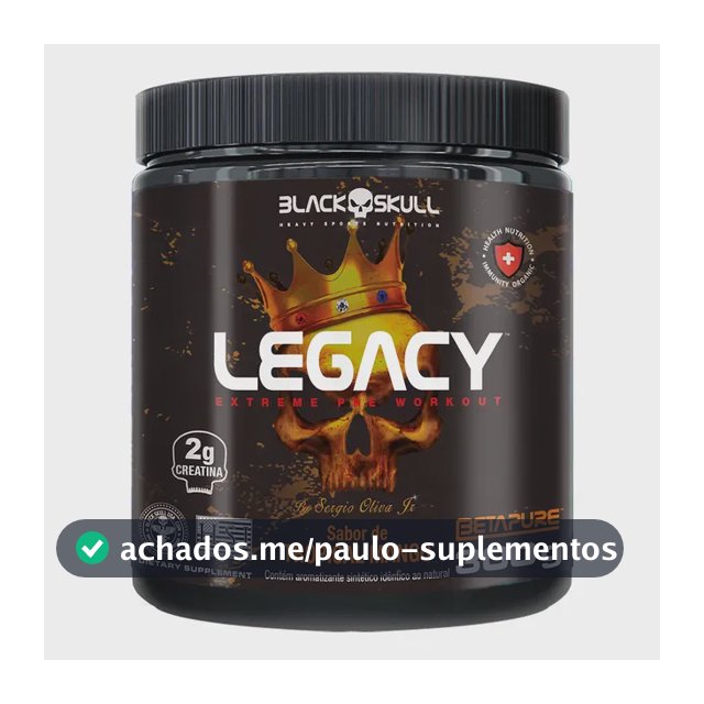 Pré-treino Legacy - 300g Black Skull Tropical Mango