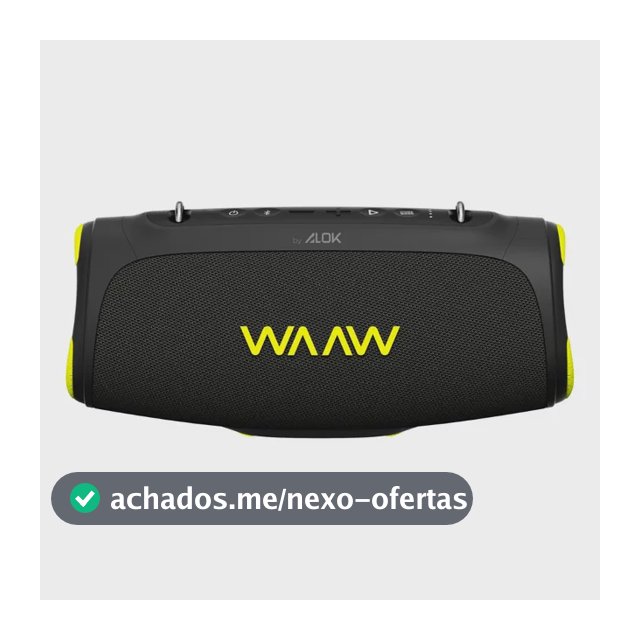 Caixa De Som Bluetooth Waaw By Alok Boom 110 Prova D'água Preto 127/220v