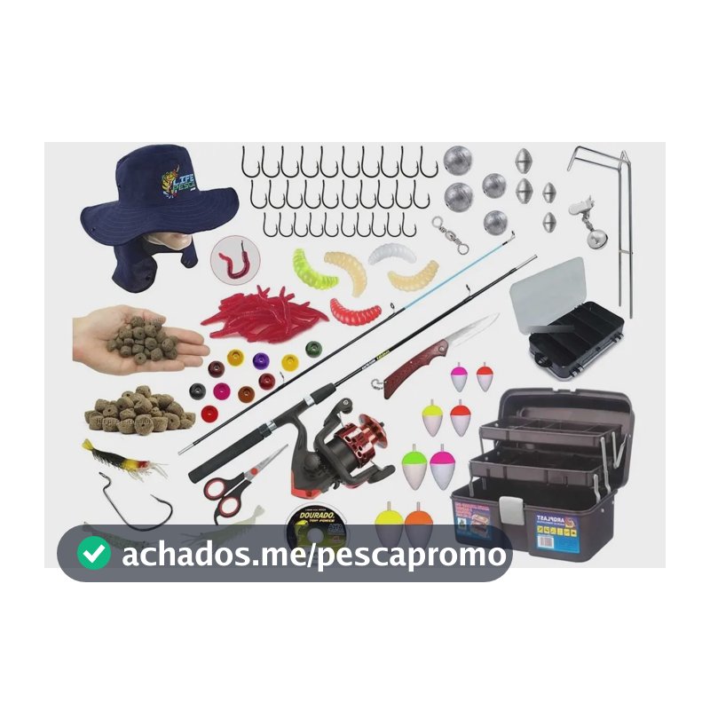Kit Pesca Life Pesca Vara Spinning 1,50m Fibra Vidro + Molinete + Acessórios