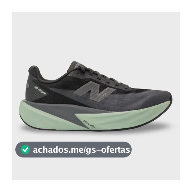 Tênis New Balance Masculino Fuelcell Rebel V5 Performance Preto E Verde Claro 44 Br