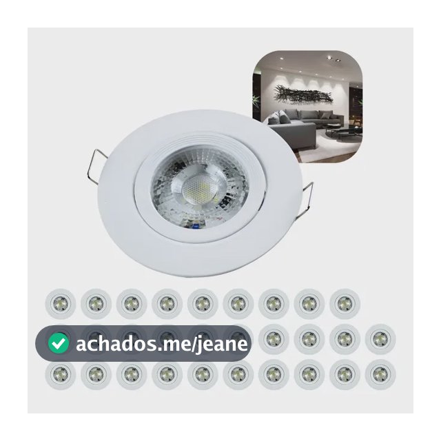 Kit 30 Luminária Teto Spot Led 7w Smd Direcionável Redondo