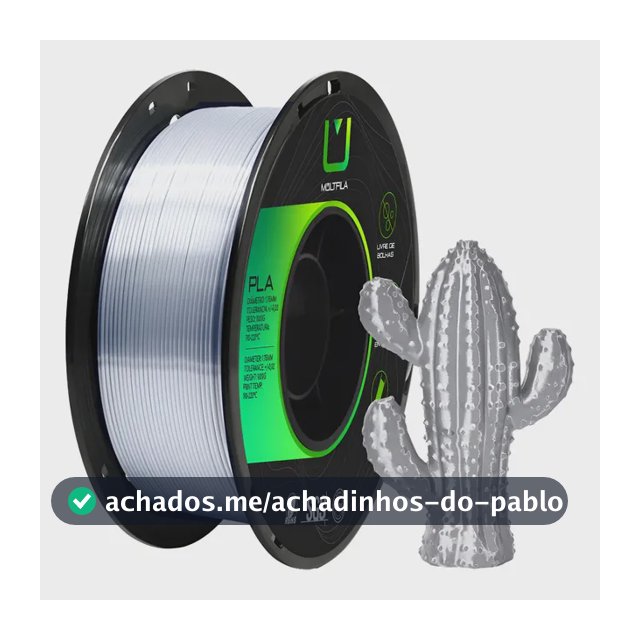 Filamento Pla Silk Prata Metalizado 1kg 3d Multfila 1.75mm Prateado