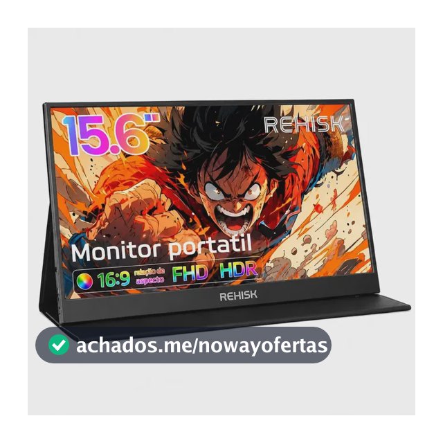 Monitor Portátil 15.6" Full HD IPS 1080p HDR USB-C HDMI Tela Externa para Notebook PC MacBook PS5 Xbox Segunda Tela com Alto Falante
