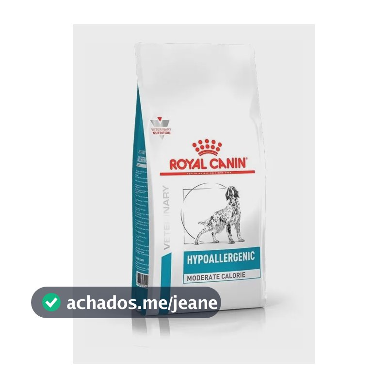 Alimento Royal Canin Veterinary Hypoallergenic Moderate Calorie para cão adulto de raza todos os tamanhos sabor mix