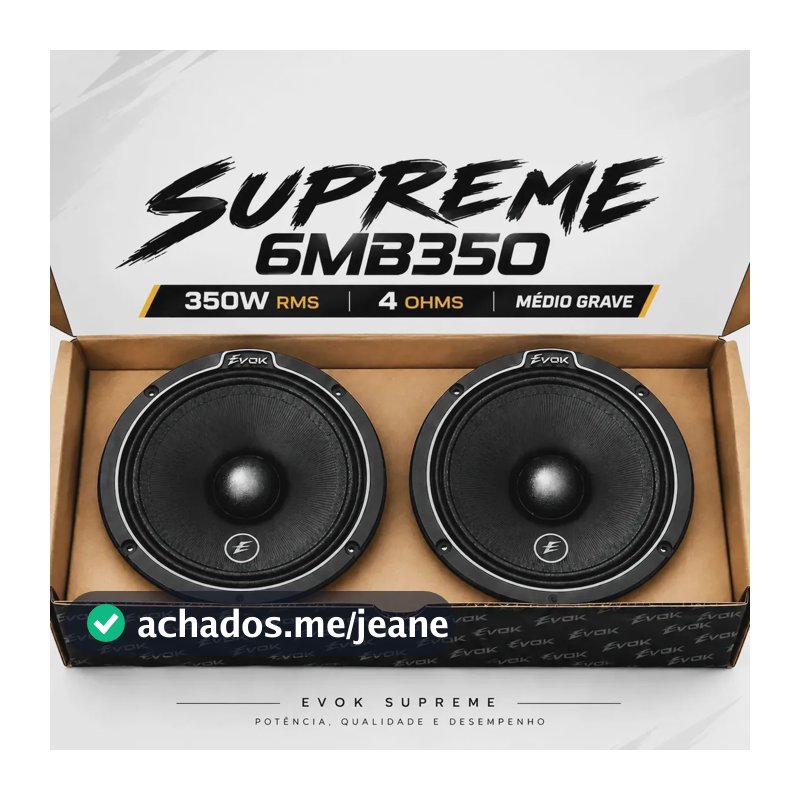 Par Alto Falante Evok Supreme 6 Polegadas 350 Rms Original Prateado