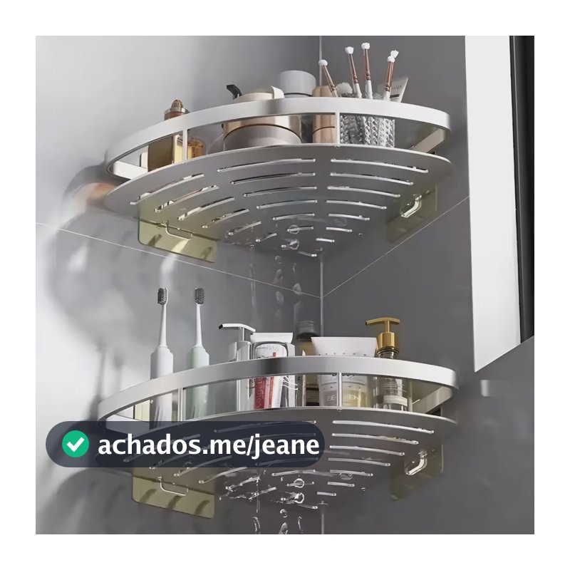 Kit 2 Suporte Shampoo Sabonete Banheiro Adesivo Parede Luxo Cor Cinza