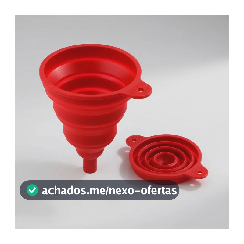 Funil Retrátil Silicone Dobrável 10 Cm Cozinha Antibactéria