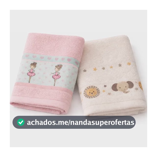 Kit 2 Toalhas De Banho 100% Algodão Infantil Kids Bebe