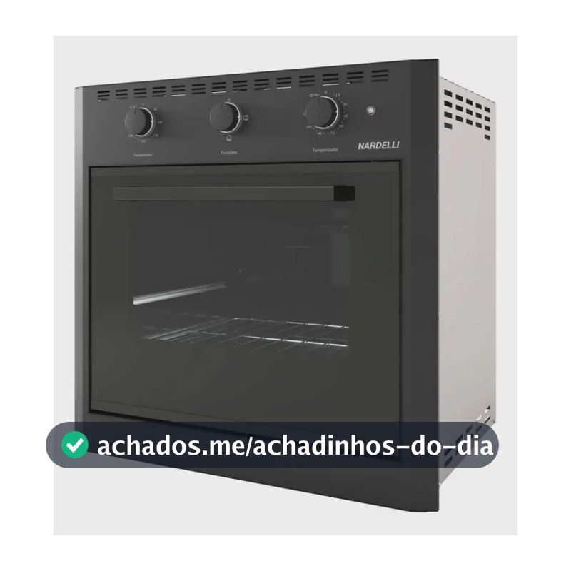 Forno Elétrico De Embutir 60 Litros Nardelli Black E60 Cor Preto