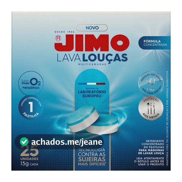Detergente para Lava Louça Jimo Pastilhas Multicamadas com 25 Unidades