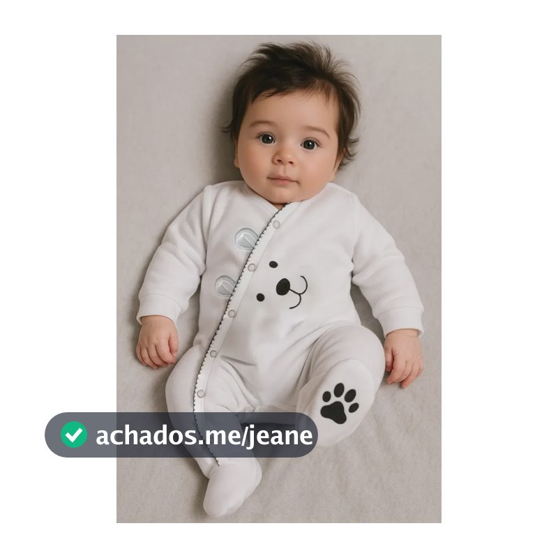 Macacão Bebê Unissex Orelhinhas  Branco 0 A 3 Meses