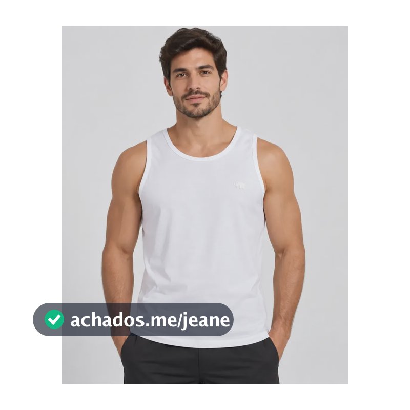 Regata Masculina Gajang Branca Básica Casual Branco Lisa Gg/xl