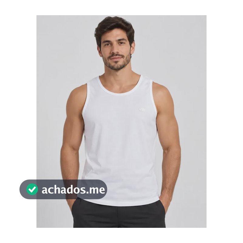 Regata Masculina Gajang Branca Básica Casual Branco Lisa Gg/xl