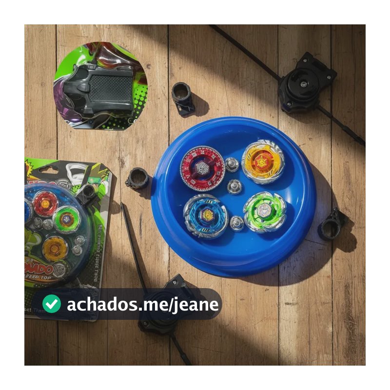 Kit Beyblade Metal com Lançador Luz LED Xsons Toys 18cm