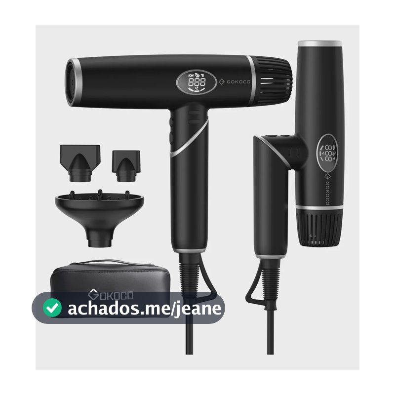 Secador De Cabelo Gd045 3em1 Portátil Dobrável 127v-220v Preto 127/220v